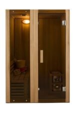 ALEKO StI2ced Cedar Indoor Wet Dry Sauna Steam Room, 3 kW Harvia KIP Heater, 2 Person - Image 2