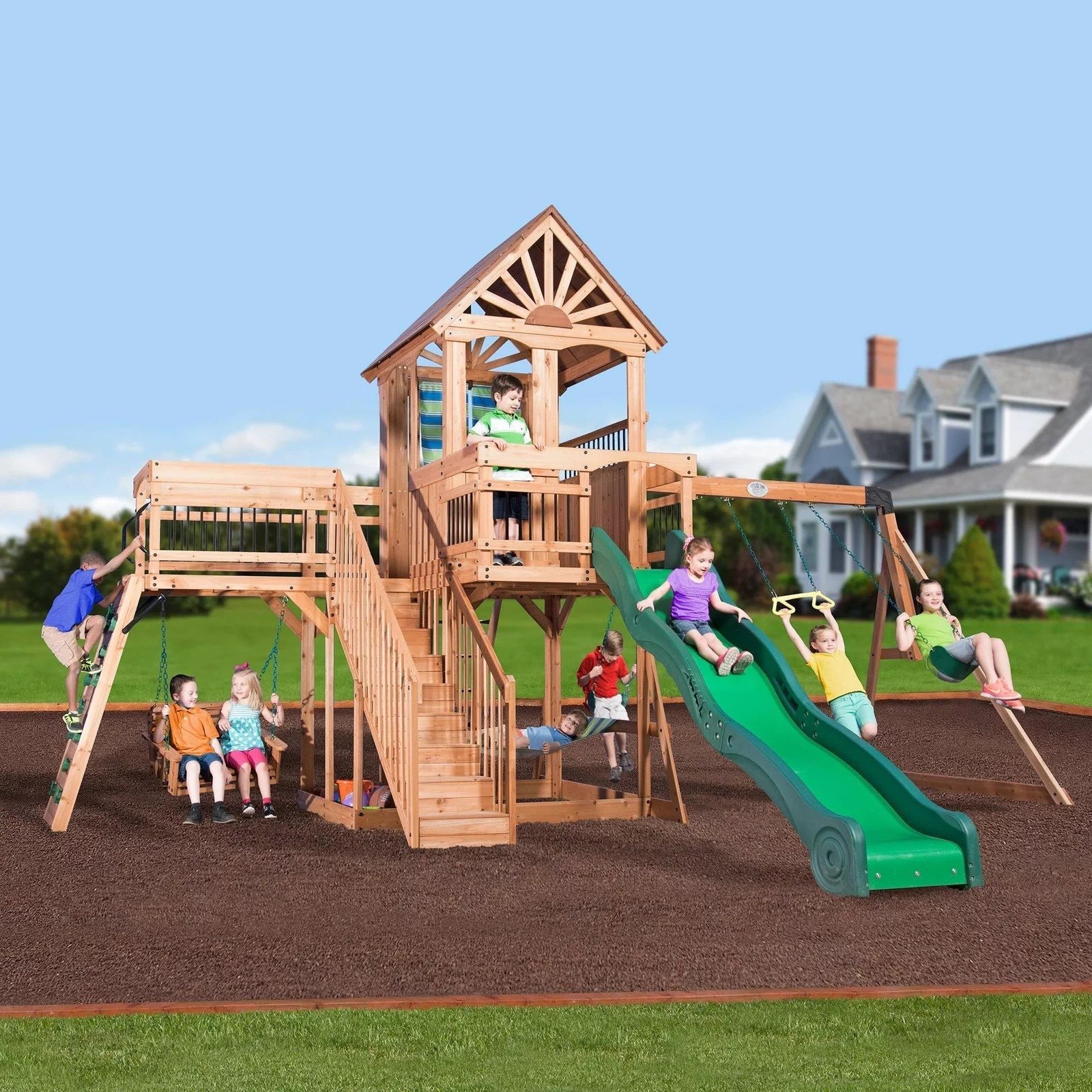 img-714.jpg Backyard Discovery Caribbean Cedar Swing Set - Image 1