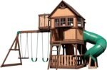 Outdoor Living Skyfort III Cedar Swing Set w/ Tube Slide – DIY