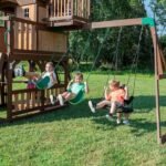 Outdoor Living Skyfort III Cedar Swing Set w/ Tube Slide – DIY - Image 3