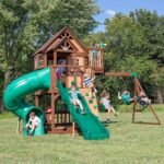 Outdoor Living Skyfort III Cedar Swing Set w/ Tube Slide – DIY - Image 6