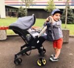 Integrated-Wheel Car Seat & Stroller Hybrid with LATCH Base