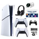 PS5 Slim Console with Extra DualSense, Accessories Kit & Voucher