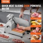 Meat Slicer, 340W Electric Deli Food Slicer with 10" SUS420 Stainless Steel - Image 3