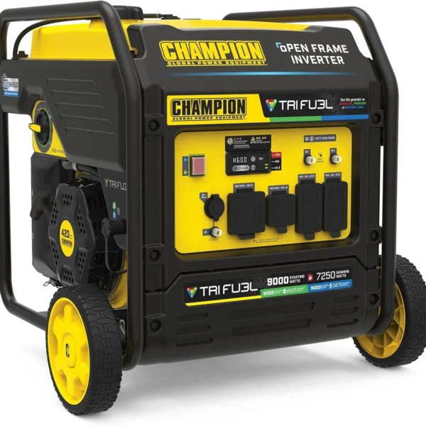 Champion 201176 9000W Tri-Fuel Open Frame Inverter Generators.