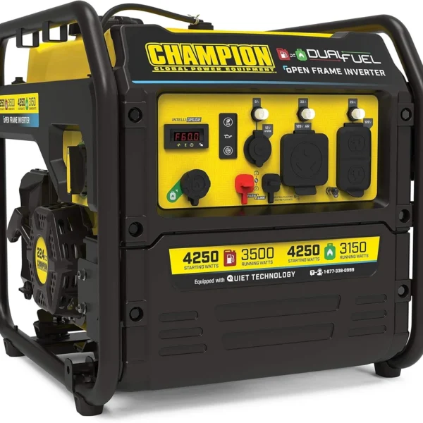 Champion 4250-Watt Dual Fuel RV Ready Open Frames Inverter Generators