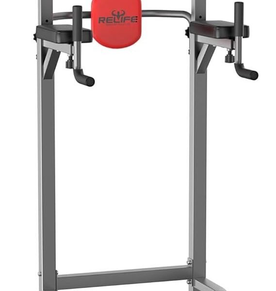 RELIFE REBUILD YOUR LIFE Power Tower Pull Up Bar Station Workout Dip Station for Home Gym Strength Training Fitness Equipment