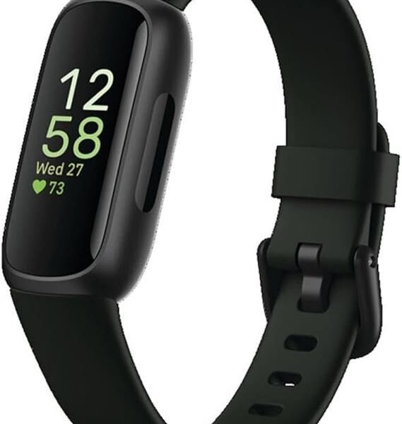 Fitbit Inspire 3 Health &-Fitness-Tracker with Stress Management, Workout Intensity, Sleep Tracking, 24/7 Heart Rate and more, Midnight Zen/Black One Size (S & L Bands Included)