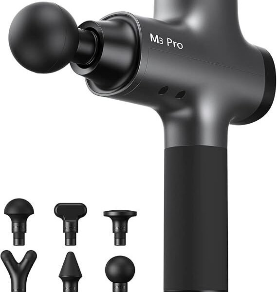 opove M3 Pro 2 Massage Gun Deep Tissue Percussion Muscle Massager for Workout, Percussive Therapy Fascia Gun for Athletes Fast Recovery, 30 Days Long Battery Life, 70lbs Stall Force, Space Gray