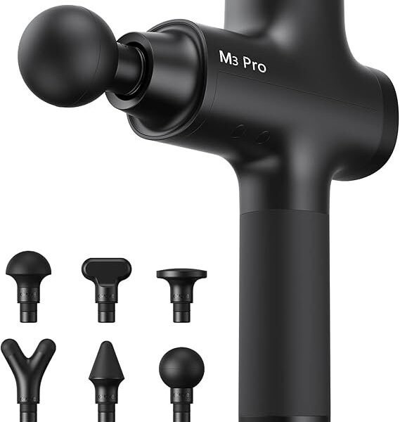 Opove M3 Pro 2 Massage Gun Deep Tissue Percussion Muscle Massager for Workout, Handheld Percussive Therapy Fascia Gun for Athletes Fast Recovery 4-8 Hours Long Battery Life, Powerful, Quiet, Black