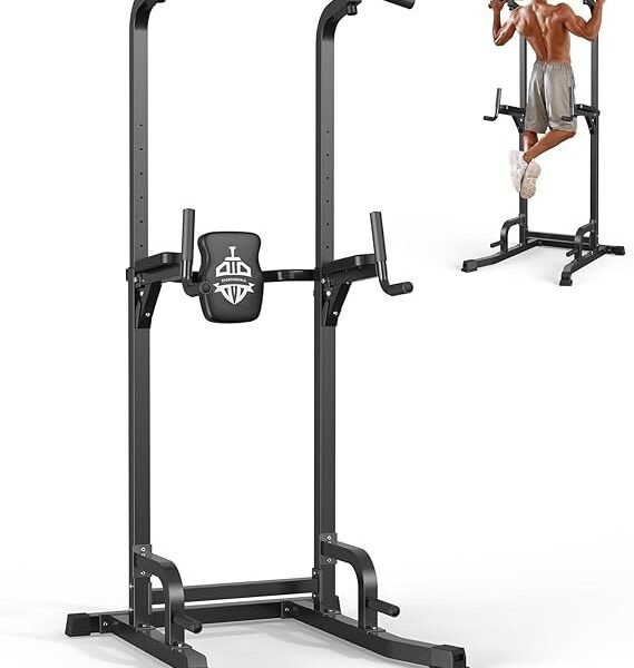 Sportsroyals Power Tower Pull Up Bar Station, 450LBS Stable Pull Up Dip Station for Home Gym Strength Training Equipment | FED Fitness