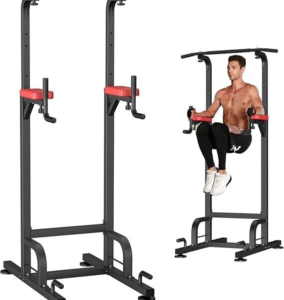 RELIFE REBUILD YOUR LIFE Power Tower Pull Up Bar Station Workout Dip Station for Home Gym Strength Training Fitness Equipment