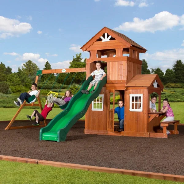 Backyard Discovery Shenandoah Cedar Wood Swing Set Slide