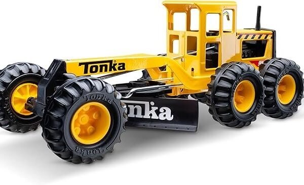 Tonka Steel Classics Road Grader – Made with Steel & Sturdy Plastic, Yellow Toy Construction Truck, Boys and Girls, Kids, Toddlers, Ages 3+