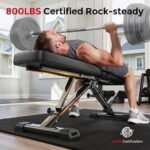 FLYBIRD WB5 Weight Bench, ASTM-Certified 800LBS Adjustable Weight Bench Workout Bench Foldable for Home Gym, 90° to -30° FID and 30in Extended Backrest for Bench Press Strength Training Exercise - Image 2