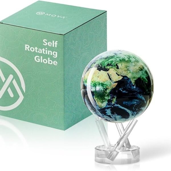 MOVA Globe – Earth with Clouds Classic (4.5″) | Self-Rotating Globe Powered by Light | Silent Motion, No Batteries or Wires | Unique Desk Decor or Gift for Space Lovers