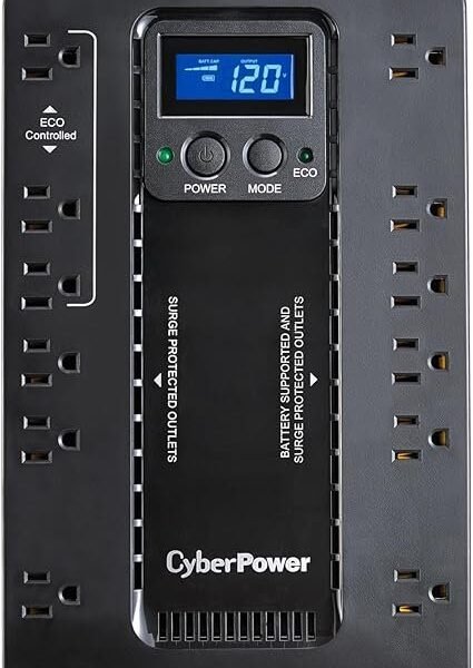 CyberPower EC850LCD Ecologic UPS Battery Backup and Surge Protector, 850VA/510W, 12 Outlets, ECO Mode, Compact, UL Certified