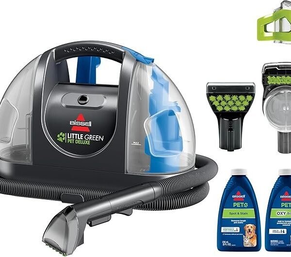 Bissell Little Green Pet Deluxe Portable Carpet Cleaner and Car/Auto Detailer, 3353, Gray/Blue
