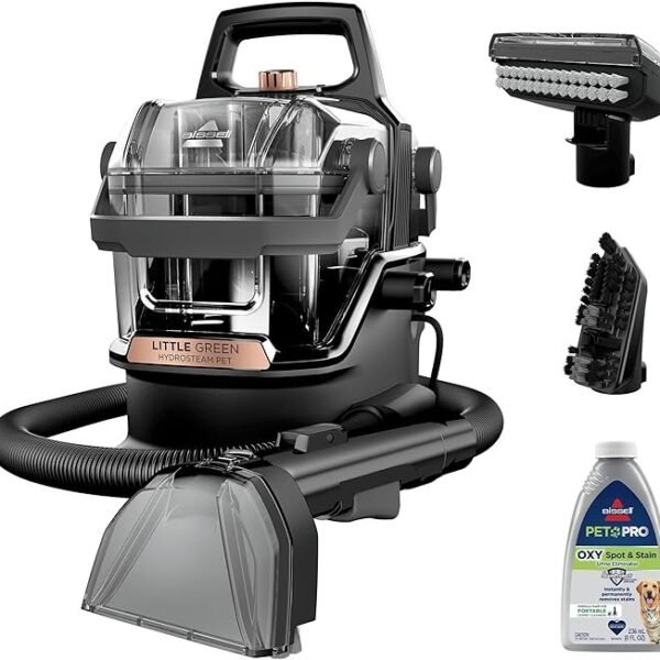 BISSELL Little Green HydroSteam Multi-Purpose Portable Carpet and Upholstery Cleaner, Car and Auto Detailer, 3618