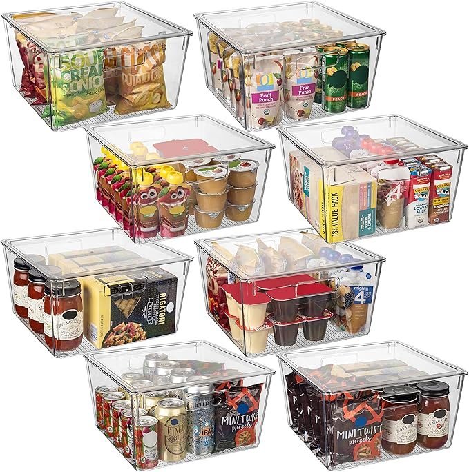 91V0ojhjkLL._AC_SX679_.jpg CLEARSPACE Plastic Storage Bins with Lids XL – Perfect Kitchen Organization or Pantry Storage – Fridge Organizer, Pantry Organization and Storage Bins, Cabinet Organizers - Image 1