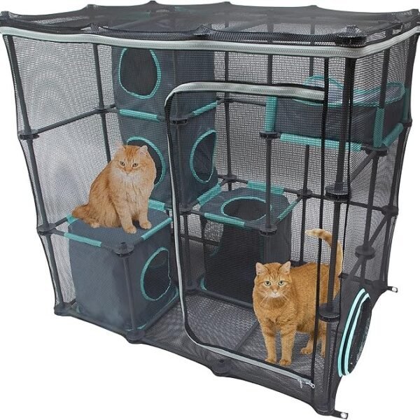 Kitty City Outdoor Catio Furniture and Play Kits for Cats, Outdoor Mega Kit