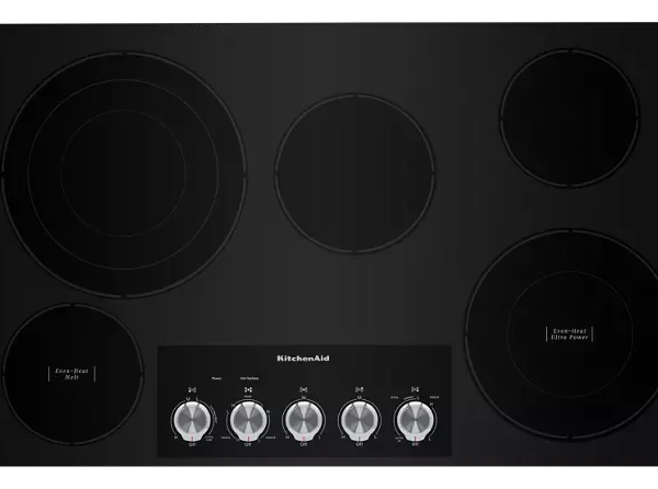 KitchenAid 36″ Electric Cooktops with 5 Elements and Knob Controls